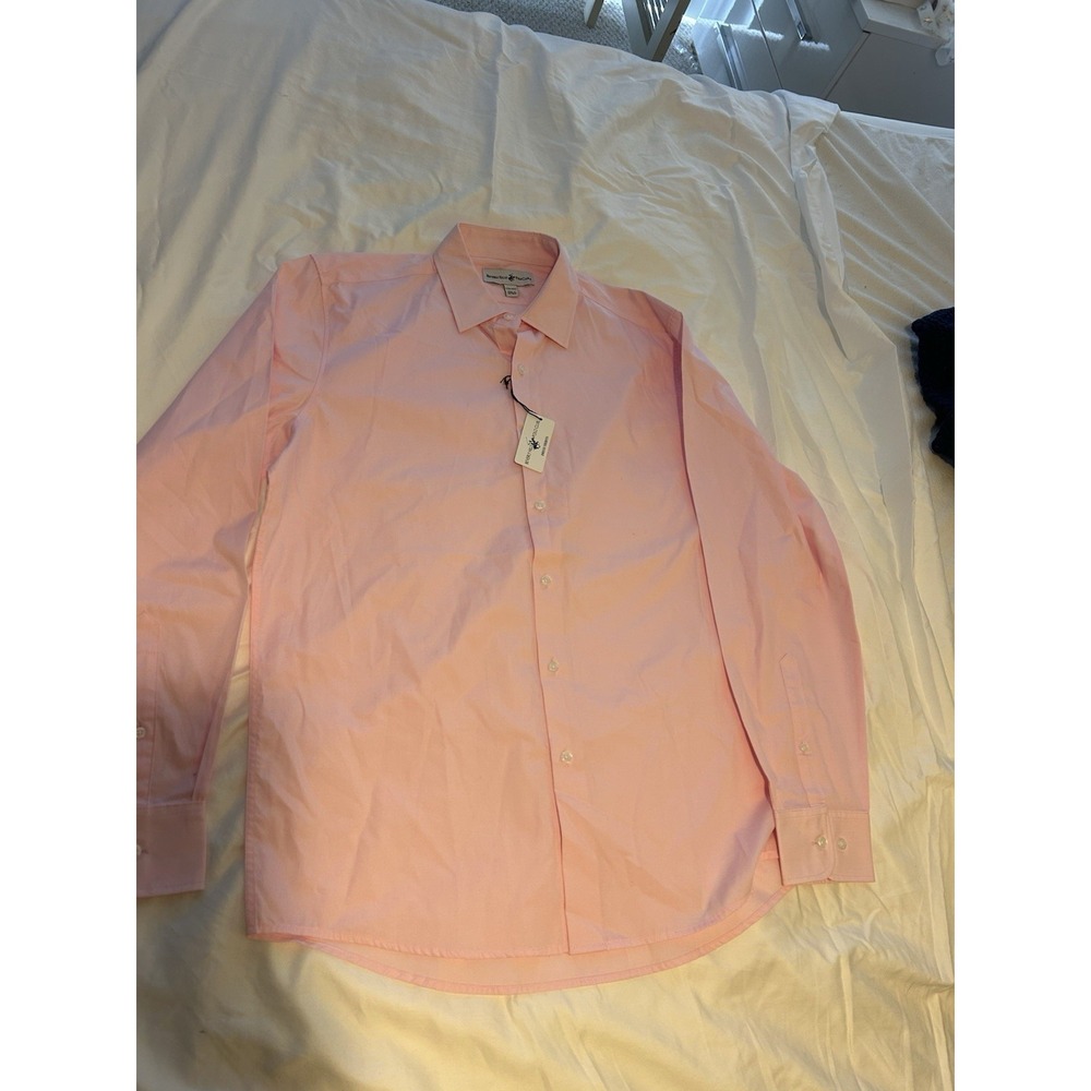 Beverly Hills Polo Club Men's Pink Dress Shirt L 16-16.5 60% Cotton Long Sleeve